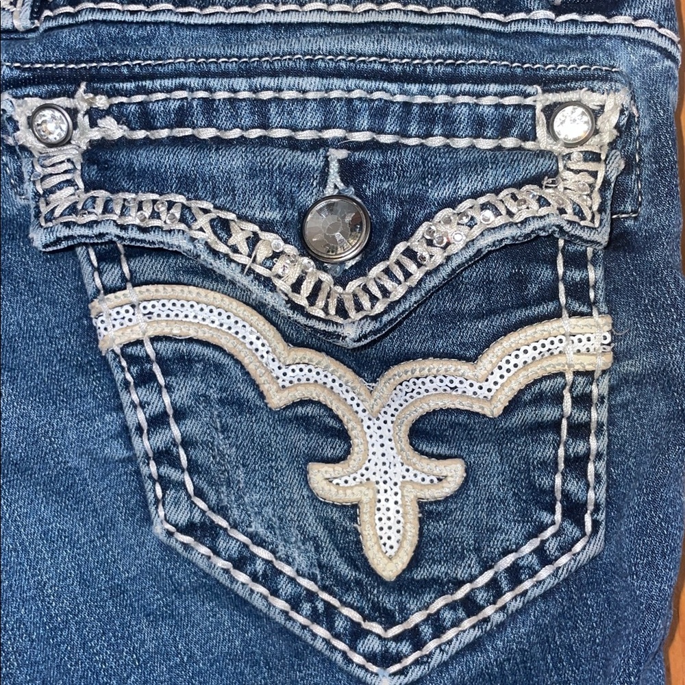 Rock Revival Blue Skinny Jeans with White Stitching may jeans size 26 women’s - Picture 6 of 11